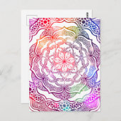 Das lebendige Mandala Colorful Chic Pink Stilvolle Postkarte (Vorne/Hinten)