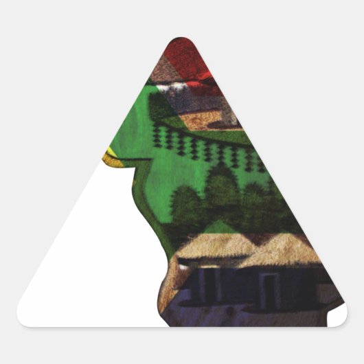 Das lebendige Mosaik Afrikas: Dekorative Musterkun Dreieckiger Aufkleber (Vorderseite)