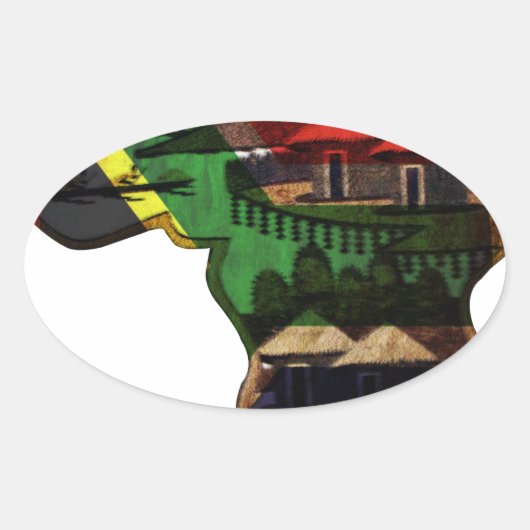 Das lebendige Mosaik Afrikas: Dekorative Musterkun Ovaler Aufkleber (Vorderseite)