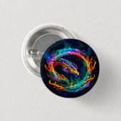 Das lebendige Ouroboros Dragon Art Symbol Button (Vorne & Hinten)