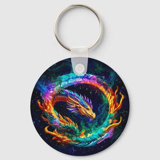 Das lebendige Ouroboros Dragon Art Symbol Schlüsselanhänger (Vorderseite)