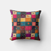 Das lebendige Patchwork Quilt mit klassischen Flor Kissen (Vorderseite)