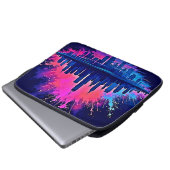 Das lebendige Stadtbild Splash Art Laptopschutzhülle (Vorne Knopf)