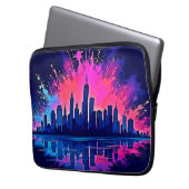 Das lebendige Stadtbild Splash Art Laptopschutzhülle (Vorderseite Links)