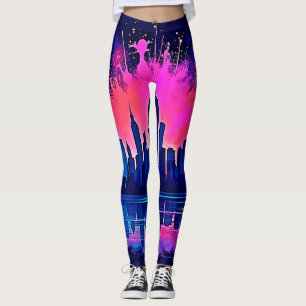 Das lebendige Stadtbild Splash Art Leggings