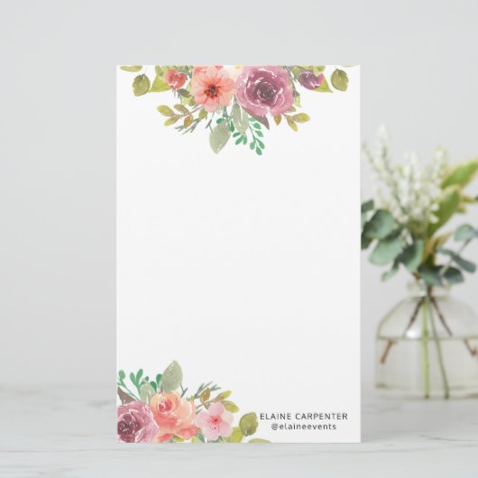 Das lebendige Stationery Paper von Summer Watercol Briefpapier (Stehend Vorderseite)