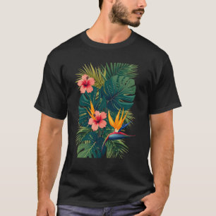 Das lebendige, tropische Dschungel-Allround-Print- T-Shirt