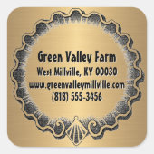 Das Lebensmittel-Label für Bauern mit Goldskala Quadratischer Aufkleber (Vorderseite)