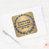 Das Lebensmittel-Label für Bauern mit Goldskala Quadratischer Aufkleber (Umschlag)