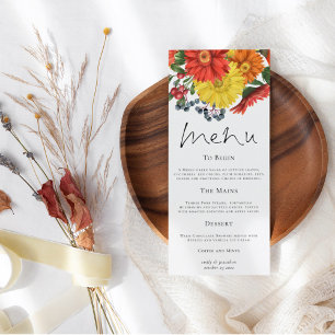 Das lebhafte Frühstücksmenü des Herbstes Florals f Menükarte