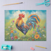 Das lebhafte Rooster im Blumengarten Seidenpapier (Basteln)