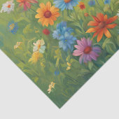 Das lebhafte Rooster im Blumengarten Seidenpapier (Detail)