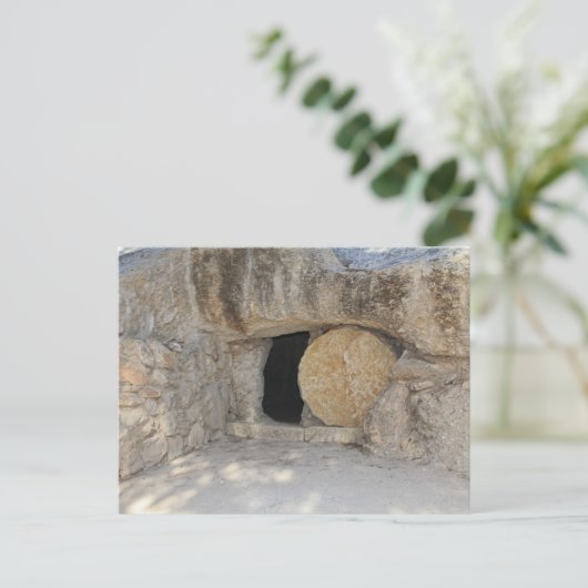 Das leere Grab des Jesus Christus auf Postkarte (Stehend Vorderseite)