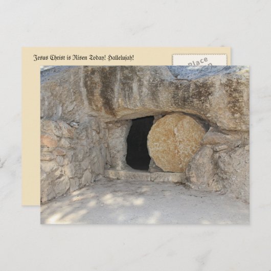 Das leere Grab des Jesus Christus auf Postkarte (Vorne/Hinten)