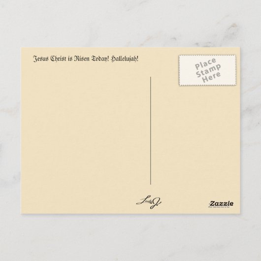 Das leere Grab des Jesus Christus auf Postkarte (Rückseite)