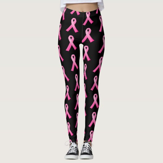 Das Leggings-Rosa Band der Frauen überleben Leggings (Vorderseite)