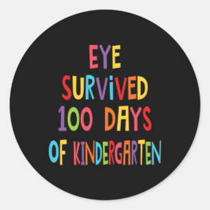 Das Lehrerauge überlebte 100 Tage Kindergartenkids Runder Aufkleber
