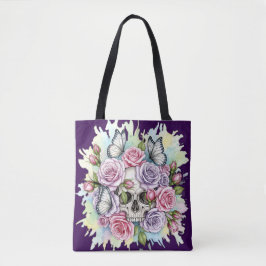 Das leichte Vermächtnis - Gothic Skull & Rose Tote Tasche