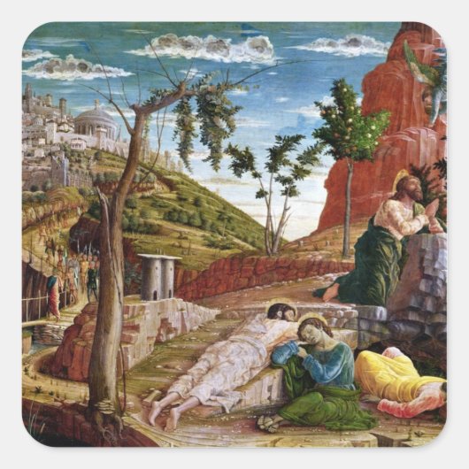 Das Leid im Garten Quadratischer Aufkleber (Vorderseite)