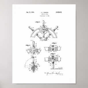 Das Lenkrad-Patent des Bootes Poster
