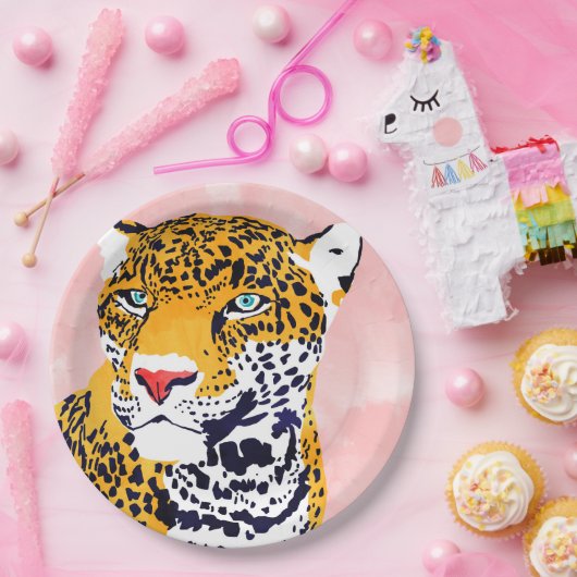 Das Leopard-Portrait Pappteller (Party)