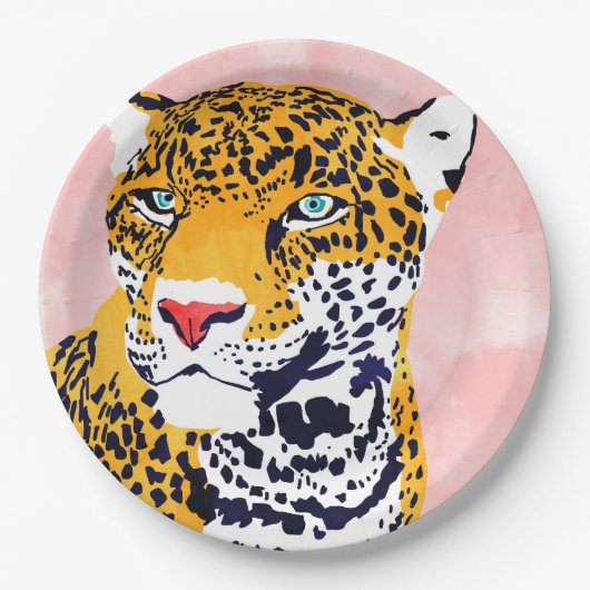 Das Leopard-Portrait Pappteller (Vorderseite)