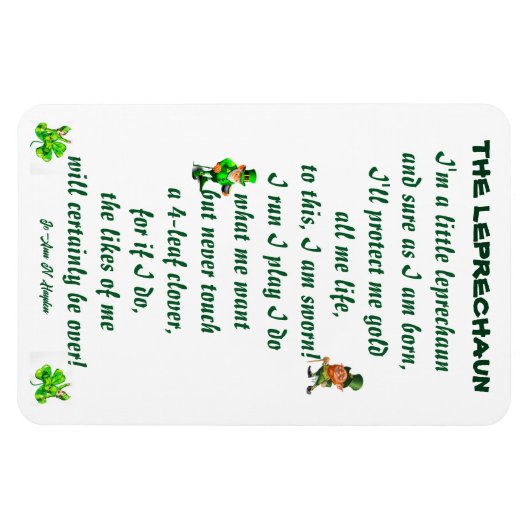 DAS LEPRECHAUN POEM MAGNET (Horizontal)