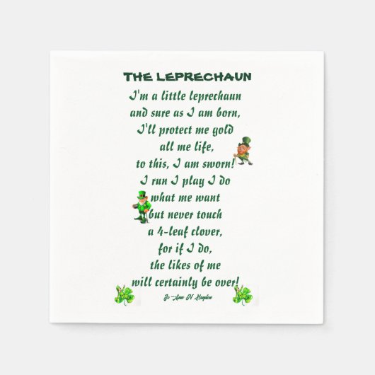 DAS LEPRECHAUN POEM SERVIETTE (Vorderseite)