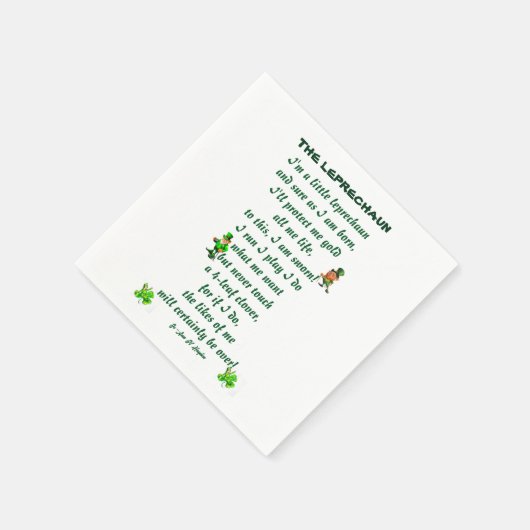 DAS LEPRECHAUN POEM SERVIETTE (Ecke)