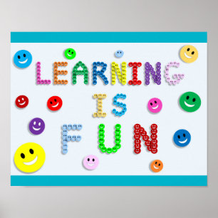 DAS LERNEN IST FUN FAPPY FACES BILDUNG SCHOOL MOTT POSTER