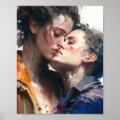 Das Lesbische liebt farbenfrohe Malplakat Poster (Vorne)