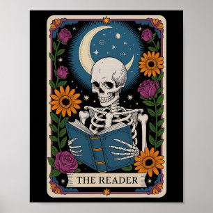 Das Lesebuch der Lesekarte des Tarots Skeleton Poster
