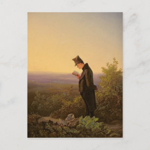 Das Lesen des Breviary, der Abend Postkarte