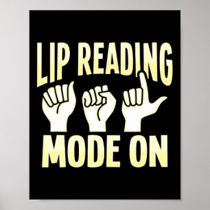 Das Lesen von Asl Hand Gesture Deaf Hörverlust Awa Poster