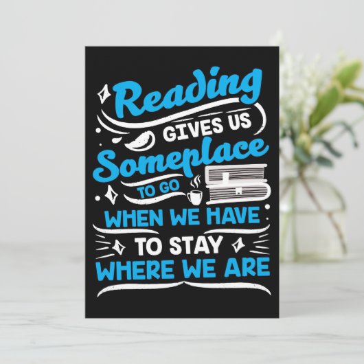 Das Lesen von Geschenken gibt uns etwas. Dankeskarte (Stehend Vorderseite)