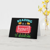 Das Lesen von Geschenken ist ein Ticket zum Abente Karte (Gelbe Blume)