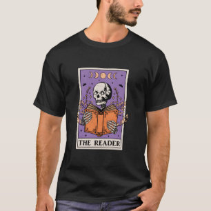 Das Leser-Skelett Gothic Mystical Book Vintag T T-Shirt