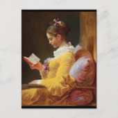 Das Lesermädchen in gelbem Kleid Postkarte (Vorderseite)