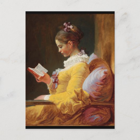 Das Lesermädchen in gelbem Kleid Postkarte (Vorderseite)