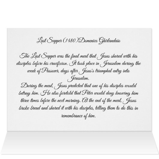 Das letzte Abendessen (Innenansicht Horizontal (Oben))