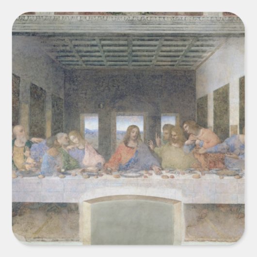 Das letzte Abendessen, 1495-1997 2 Quadratischer Aufkleber (Vorderseite)