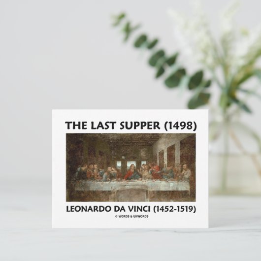 Das letzte Abendessen (1498) von Leonardo da Vinci Postkarte (Stehend Vorderseite)