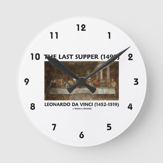 Das letzte Abendessen (1498) von Leonardo da Vinci Runde Wanduhr (Vorderseite)