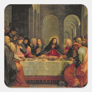 Das letzte Abendessen 2 Quadratischer Aufkleber