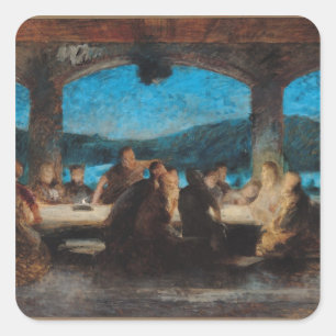 Das letzte Abendessen 3 Quadratischer Aufkleber
