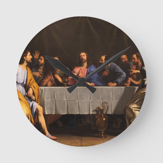 Das letzte Abendessen durch Philippe de Champaigne Runde Wanduhr (Vorderseite)