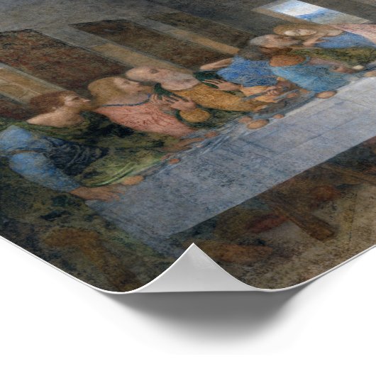 Das letzte Abendessen, Leonardo da Vinci, 1495-149 Poster (Ecke)