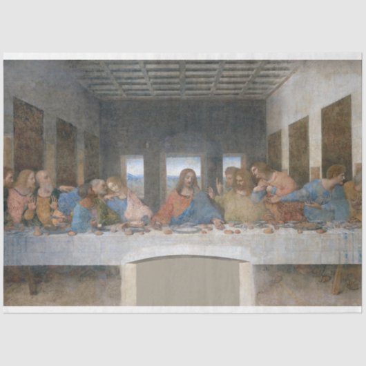 Das letzte Abendessen, Leonardo da Vinci, 1495-149 Seidenpapier (Vorderseite)