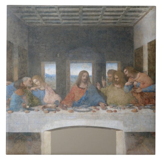 Das letzte Abendessen, Leonardo da Vinci Fliese (Vorderseite)