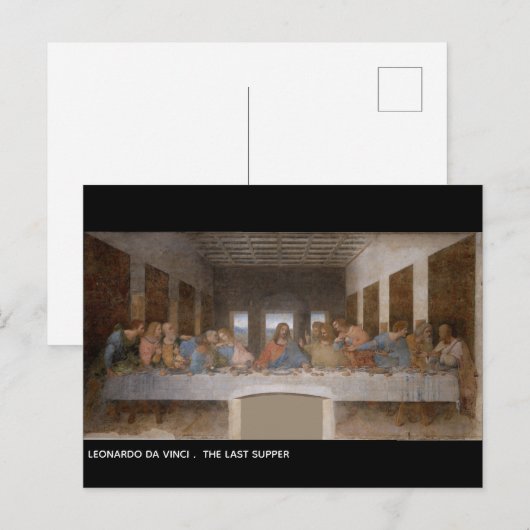 Das letzte Abendessen Leonardo Da Vinci Postkarte (Vorne/Hinten)